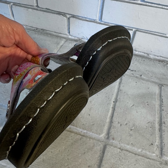 Alegria Leather Size EU 39 Multicolor Floral Roman Sandal Women’s - Picture 4 of 10